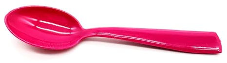 6 Stück Löffel 10 cm Farbe fuchsia, Kinderlöffel Espressolöffel Mokkalöffel Plastiklöffel Eislöffel Mehrweg