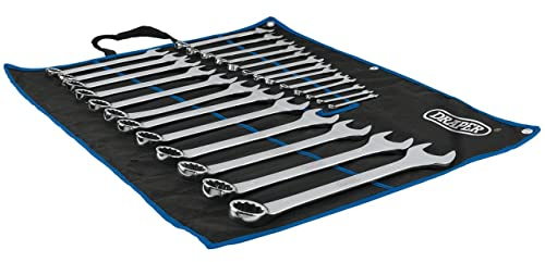 Draper HI-TORQ® 25 Piece Spanner Set | Metric Combination Hand Tools Kit | 6-32mm Precision Tool |Tetron Storage Pouch|Jaw Offset at 15° | 97918