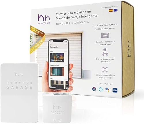 HOMYHUB Starter Kit | Mando a Distancia Garaje WiFi - Mucho más que Abrir Puerta de Garaje con tu Móvil y Voz - Controla max 2 puertas por Starter Kit
