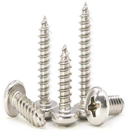 JINYONGFA Tornillos autorroscantes de Cabeza Redonda de Acero Inoxidable 304, Tornillos de Madera Cruzados con Cabeza Plana, Tornillos de Cabeza Grande, autorroscantes, M5-M5 * 20 (45 Piezas)