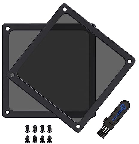 BRIEFCEC Magnetiskt dammfilter fläktskydd 140 mm fint nätfilter 80 maskor nylon ultrafin fläkt kompatibel PC nätaggregat router fläktgaller (140 x 140 mm, 2 stycken)