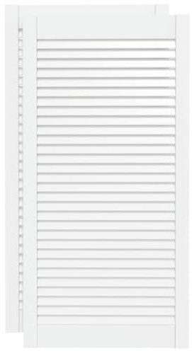 vidaXL Portes d'Armoire à Persiennes 2 pcs, Portes de Placard à Chaussures, Panneaux de Radiateur, Décoration d'Intérieur, Blanc Bois de Pin Massif