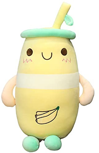 Sarah Duke Bubble Tea Kuscheltier Avocado Kuscheltier XXL 65 cm Plüschtier Stofftier Kissen Kinderspielzeug Decor Kinderzimmer (Banane)