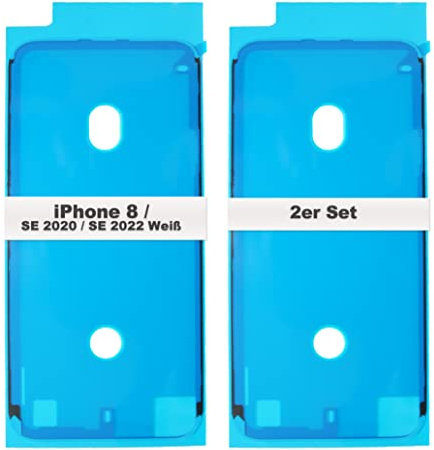 IS-TECK Uppsättning av 2 ersättare iPhone 8 SE 2020 2022 lim för display och hölje ram tätning klistermärken LCD vattentät film (vit)