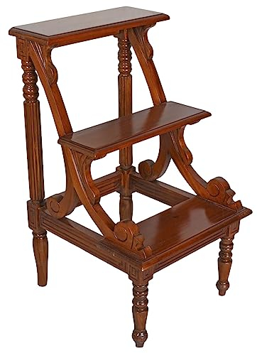 PALAZZO INT Engelsk trappstege, mahogny, stege biblioteksstol, antik boktrappa trästege 82 cm mar253 Palazzo exklusiv