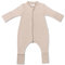 Hofbrucker Baby Schlafsack mit Füßen aus 100% Bio Baumwollfleece - Ganzjahres Schlafsack Babyschlafsack Frühling Herbst (Taupe, 74-80)