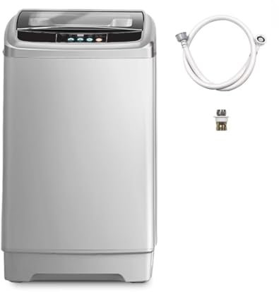 Tymyp Apartment Washing Machine, 17.8LBS Automatic Washing Machine for Household Use, Portable Washer with 24 Hours Washing Appointment, LED Display, Transparent Gray