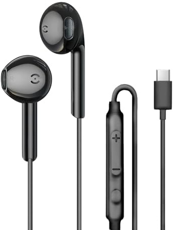 MAS CARNEY USB C Earphones Wired Ear buds for Samsung Galaxy A16 A17 A26 A55 5G A56 A06 A07 S25 S24 S23 S22 S21 S20 Ultra FE Z Fold 6 USBC in Ear Headphones Wired Type C Headset Earbuds with Mic