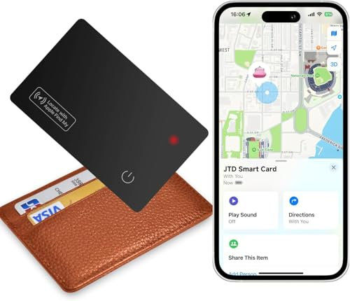JTD Air smart tag Card Wallet Tracker,Trova Portafoglio Ricaricabile, IP67 Impermeabile, Compatibile con Apple Dov'è (Solo iOS), Localizzatore di Oggetti per Etichette Bagagli (1)