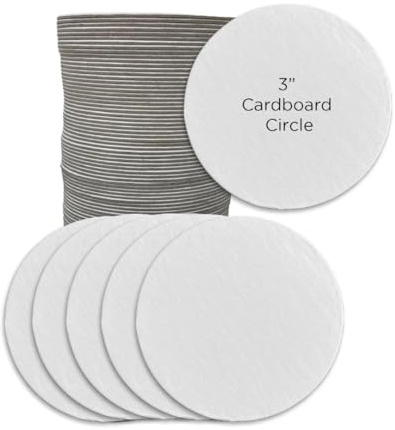 Scribbles Cardboard Circles for Arts and Crafts 100 pack, 3 inch Circle 1.5mm thick Cutout Circle for Arts and Crafts Name Tags Coasters Place Cards Ornaments Painting Drawing Decorating camp activity