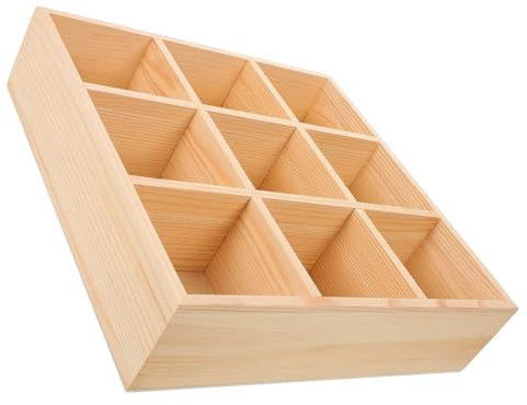 Alipis Placa De Compartimento De Madera Maciza Para Bolsitas De Té y Sobres De Azúcar Compartimentos Para Cocina o Mostrador