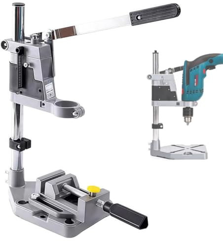 Soporte Multifunción Ajustable para Taladro de Columna Vertical con Guía de Taladro - Diámetro de Sujeción de 43 mm y Mordazas Planas para Perforaciones Precisas