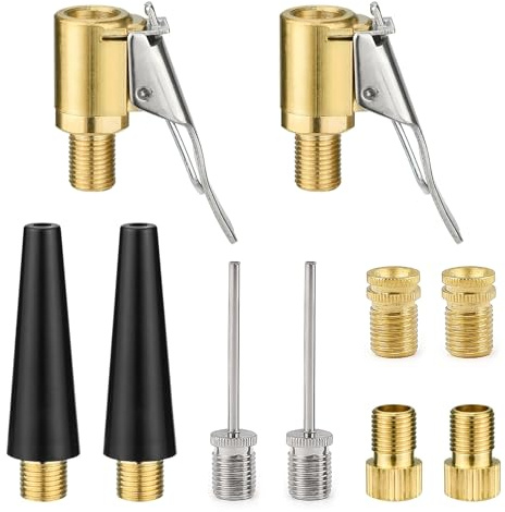 FL HUA Juego de adaptadores de bomba de aire, adaptador de válvula de bicicleta, conector de palanca de coche, adaptador de válvula multifuncional, compatible con válvula francesa, válvula Schrader