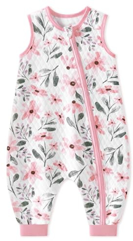 Yoofoss Gigoteuse à Pieds Bébé 100% Coton 1.0 TOG Sac de Couchage Toute l'année Gigoteuse Turbulette et Fermeture éclair Emmaillotage 70 cm pour Bébé Garçons Filles 6-18 Mois