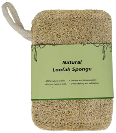 Esponja natural para vajilla, limpiador ecológico para platos con fibra vegetal, almohadilla de secado reutilizable para limpiar utensilios de cocina, sartenes fregadero de baño