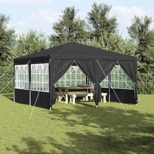 Mokuyary Tenda da festa Antracite 400 x 400 x 266 cm Polietilene Tenda da Ricezione, Gazebo Gazebo Gazebo Padiglione per Campeggio, Eventi, Terrazze e Festival