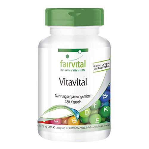 Fairvital | Vitavital - 180 Kapseln - HOCHDOSIERT - Multivitamin - Vitamine, Carotinoide u. Bioflavonoide