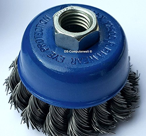 2 Spazzole a Tazza Ø 65 mm - Abrasiva Dentata M14 x 2 - Metallica / a Tazza