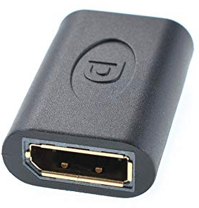 Oiyagai 1 Pieza Adaptador Conector De Extensión Displayport Hembra A Hembra DP F/F Negro Para Transmisión De Video Y Juegos