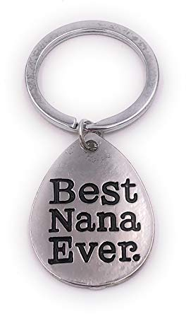 H-Customs Best nana ever Oma Großmutter Silber Schlüsselanhänger Anhänger