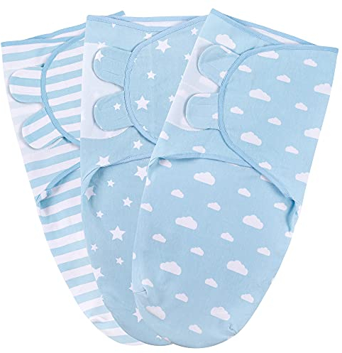 Mama Cheetah Pucksack Baby, Wickeltuch für Säuglinge (0-3 Monate), verstellbares Wickeldecke für Neugeborene, 3er-Pack Pucktuch, 100% Bio-Baumwolle Swaddle Decke