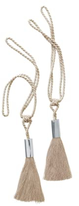 JOTEX Olivie Raffhalter mit Quasten, 2 St. Dunkles Sandbeige