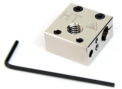 Micro Swiss Plated Copper High Temperature MK8 Style Heater Block Upgrade for CR10 / Ender/ANET A8 Printers MK7, MK8, MK9 Hotends