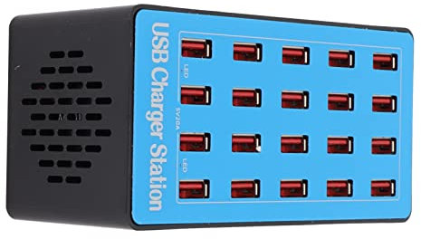 Cargador de Concentrador USB de 100 W Y 20 Puertos, Adaptador de Corriente de Pared, Estación de Carga Rápida, Protección Múltiple, Diseño Antideslizante, para Tabletas de Teléfonos(20 Puerto)