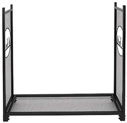 Portalegna da ardere per parascintille Portalegna per Interni per Esterni Accessori per caminetti Portalegna per caminetto in Acciaio Resistente Stoccaggio per Legna da ardere - 50×15×45,6 Pollici