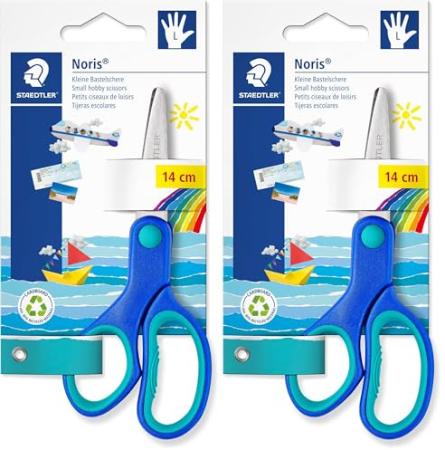 Staedtler Noris Club 965 14LNBK - Tijeras para niños zurdos de 14 centímetros. (Paquete de 2)