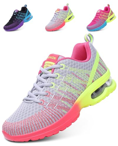 Hitmars Scarpe Running Donna Scarpe Ginnastica Corsa Sportive Sneakers Traspiranti Leggero Air Scarpe Camminata Fitness Jogging Casual all'Aperto Grigio EU 36