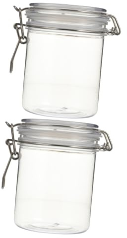 Cabilock 2 Contenitori Ermetici in Plastica Dura E Resistente Da 550 Ml Set Di Contenitori Per Alimenti Barattoli Per La Conservazione in Cucina