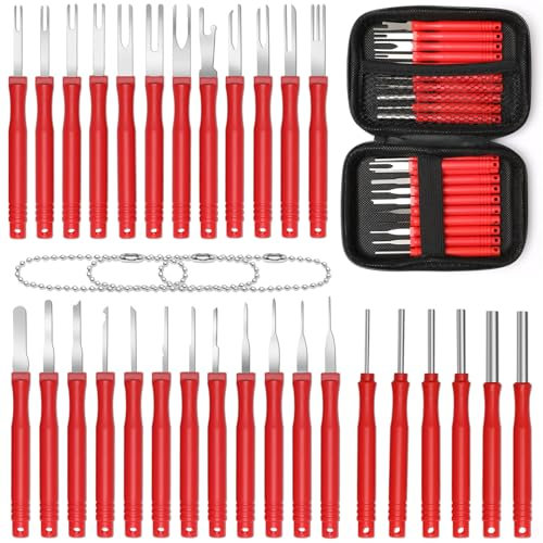 Windspeed 30+4P Terminal Pin Removal Tool Kit, Electrical Pin Removal Tool Kit Pin Extractor Wire Terminal Release for Car Connector