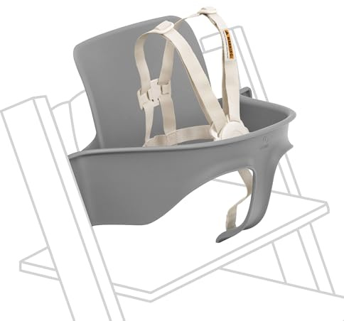 Stokke Tripp Trapp Baby Set 2, Storm Grey - Ages 6-36 Months - Convert The Tripp Trapp Chair into a Comfortable High Chair - Includes Stokke Harness 2