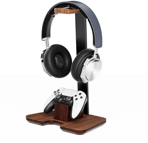 CUIWHRL Controller Stand Wood Headphone Stand for Desk Gaming Desk Accessories Controller Holder for Gaming Equipment Headset Holder