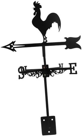 BEBEMOKO Girouette De Jardin Métal Ornement De Vent Forme De Coq Indicateur De Direction du Vent pour Décoration Extérieure Et Patio