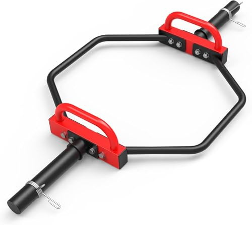 JX FITNESS Barra de trampa olímpica de 2 pulgadas, barra hexagonal de sentadillas de peso muerto, barras de levantamiento de pesas de 48.5 pulgadas para sentadillas, flexiones, ejercicios de hombro