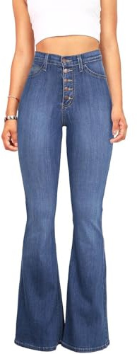 TURWXGSO Women Jeans High Waist Stretch Bootcut Jeans for Women UK Flared Jeggings Denim Pants Skinny Fit Trousers Vintage Casual Boyfriends Y2K Streetwear Denim Pants
