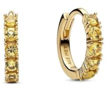 Pandora Timeless Gelbe Huggie-Ohrringe aus 14 Karat Vergoldetem Sterling Silber mit Zirkonia, 263849C01
