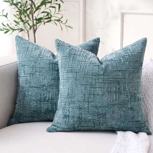 Örngott 45 x 45 turkos chenille vardagsrum kuddar moderna kuddfodral fyrkantiga eleganta bohemiska kuddar soffa heminredning kuddfodral 45 x 45 blå på