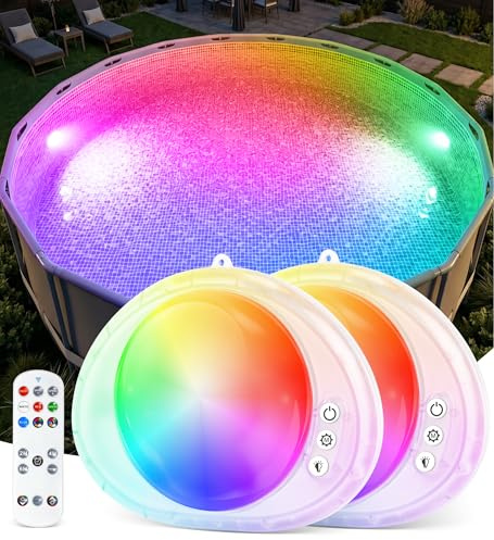 DeeprBlu 2026 Nuovo Luci Sommergibili Piscina con Telecomando, Ricaricabile Luci per Piscina Fuori Terra con Spettacolo di Luce Subacquee, IP68 Impermeabili Luce Piscinas a Immersione per Spa - 2PK