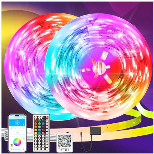 DAYBETTER LED Strip Lights 150 ft, Smart LED Lights for Bedroom, Bluetooth Led Light Strips with Remote, App Control, DIY Colors, RGB Color Changing LED Strip Lighting Music Sync, Party, Room Decor