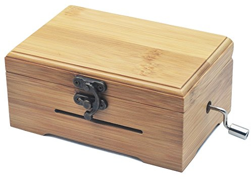 Wingostore - Meccaniche per carillon a manovella con 30 note, ingranaggi in rame, kit per creare uno strumento musicale fai da te With Bamboo Box