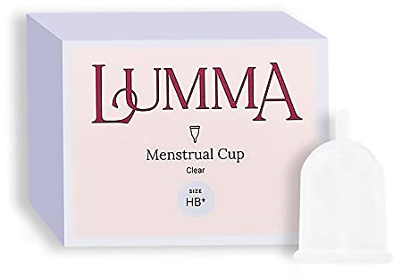 LUMMA® | Flexible Menstruationstassen aus medizinischem Silikon│ Wiederverwendbare Menstruationstasse │Weibliche Pflege │ Auslaufsicher │ Bequem und sehr weich │ (M, Transparent)