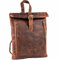 MATADOR kleiner Rucksack Damen Leder 'MAASTRICHT', eleganter Tagesrucksack Tagesrucksäcke, Damen-Rucksackhandtaschen Rucksack-Damen Backpack Women Rucksäcke City Bag Lederrucksack in Hunter Braun