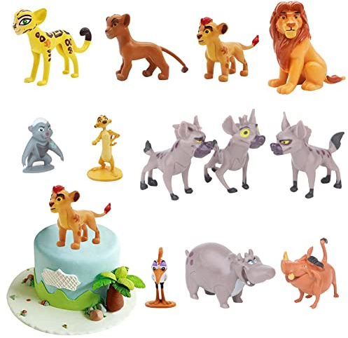 SUNSK Tortendeko Löwen König Kuchen Topper Kuchendeckel King Lion Tiere Figuren Set für Kinder Geburtstagstorte Geschenke Garten Dekoration Ornamente (12 Stück)
