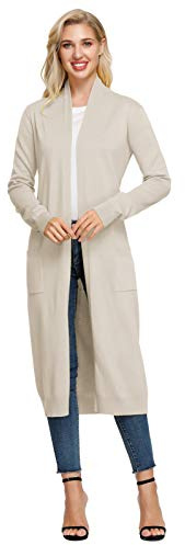 GRACE KARIN Femmes Cardigan Gilet Manches Longues Décontracté Tricoté Doux Sweaters Chaud en Hiver avec Poches