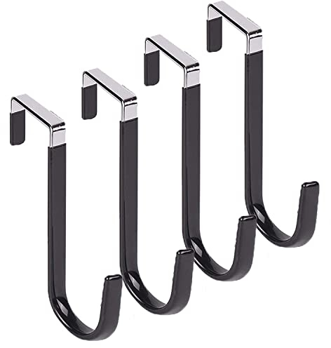 iHMeiju Ganci sopra la porta Set di 4, ganci singoli in metallo per appendere asciugamani, cappotti, borse da bagno, appendini sopra la porta con superficie in gomma morbida previene i graffi