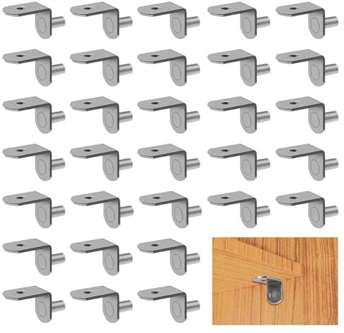 72 Pezzi Perni per Mensola,5mm Supporto per Mensole FormaL.Supporti Ripiani per Armadio.Supporto Ripiano per Armadietto.Metallo Reggimensola Pioli per Mobili,Librerie,Armadi,Scaffali,Tavoli,Sedie