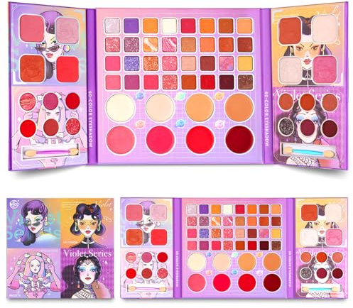 Aomig Kinderschminke, 60 Farben Kinderschminke Set Mädchen, Waschbares, Sicheres und Ungiftiges Schminkset Mädchen, Geeignet für Weihnachten, Geburtstag, Karnevalsgeschenke für Kinder über 4 Jahre